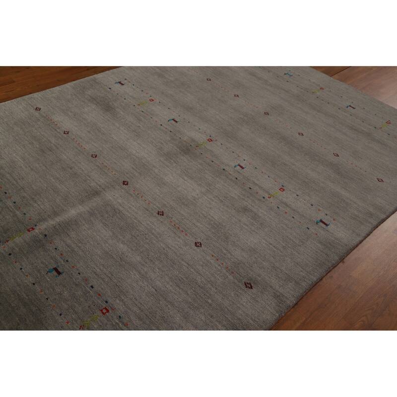 Gabbeh Tribal Area Rug Handmade Wool Carpet - 5'8" x 7'11"