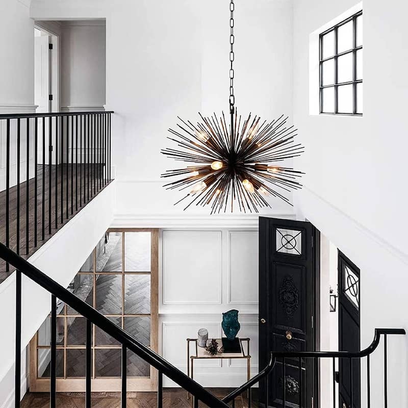 12 Light Chandelier in Black finish