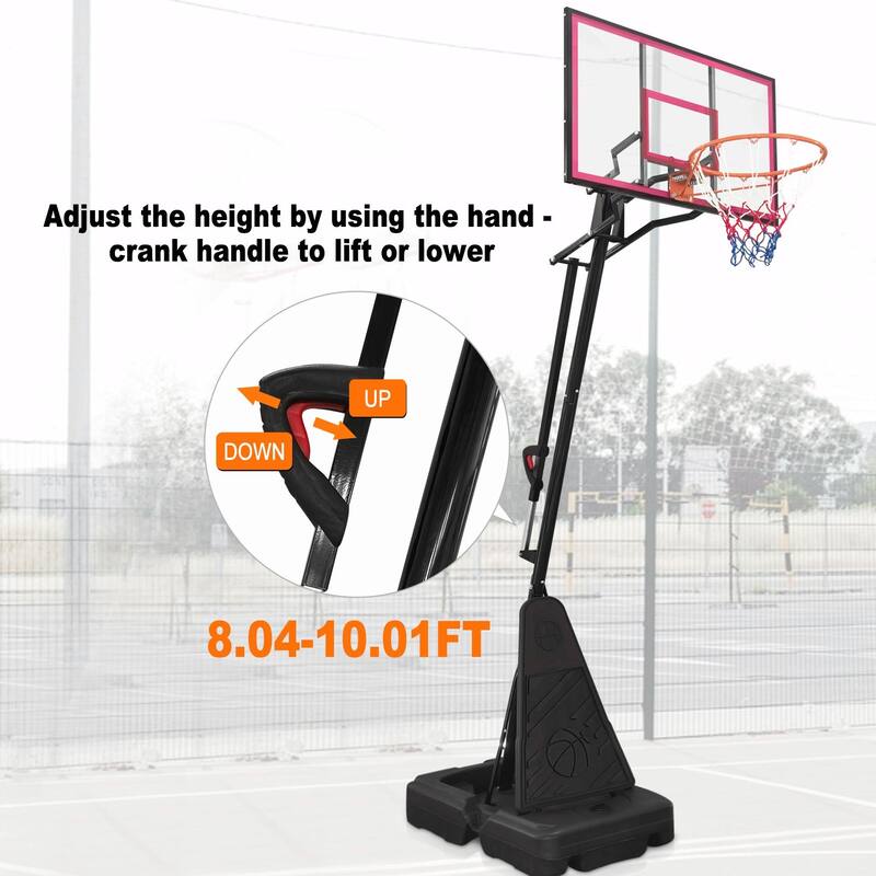 Portable Adjustable Basketball Hoop with Shatterproof Backboard