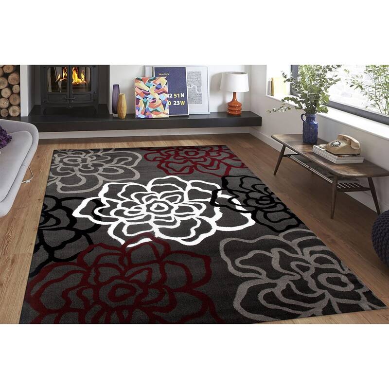 World Rug Gallery Contemporary Modern Floral Flowers Area Rug