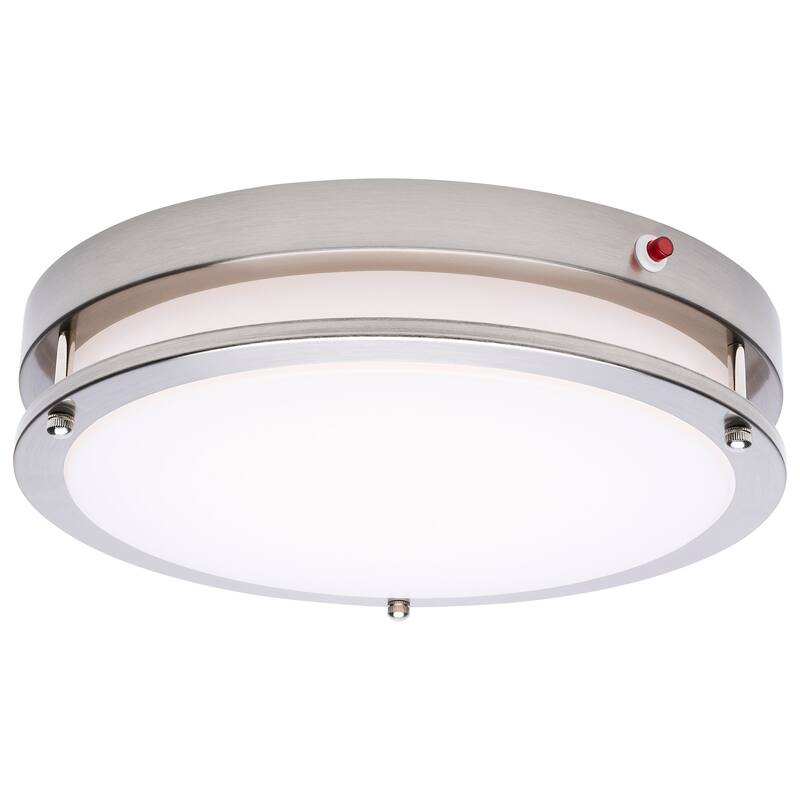 Glamour 13 Inch LED Flush Mount Emergency Battery CCT Selectable Brushed Nickel Finish - Brushed Nickel