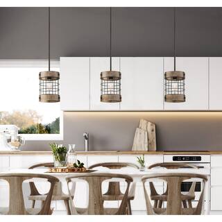 Westinghouse Lighting Langston One-Light Oil Rubbed Bronze and Vintage Pine Indoor Pendant