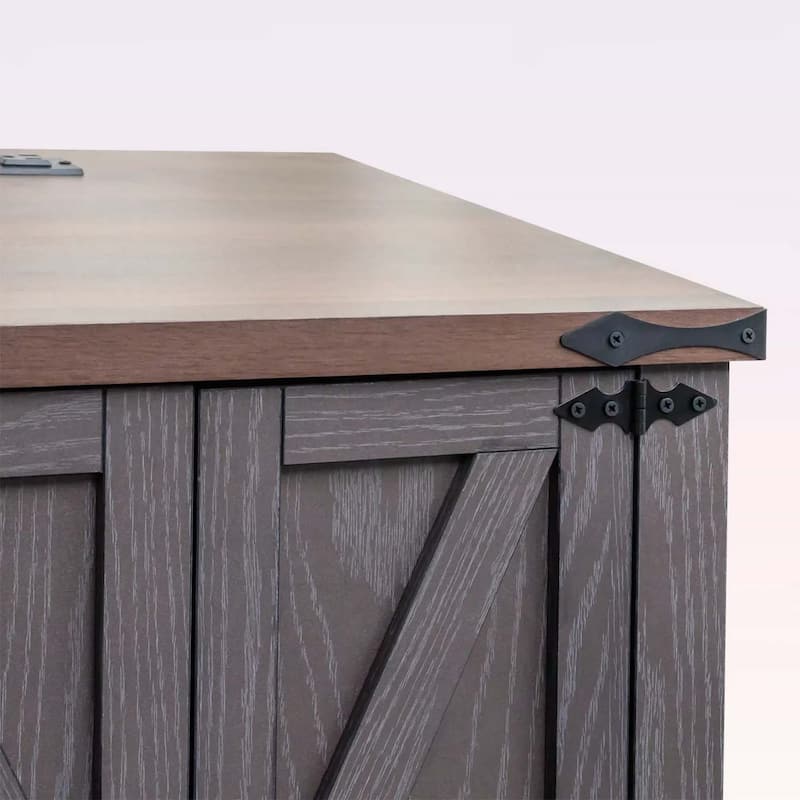 Rustic Wood Nightstand with Adjustable Shelf