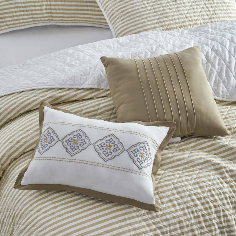 Wonderful 5 Piece Striped Coverlet Set