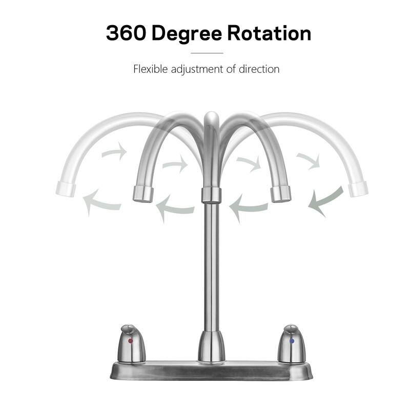 2-Handle Kitchen Faucet with Pull-Out Side Sprayer, 4-Hole Installation