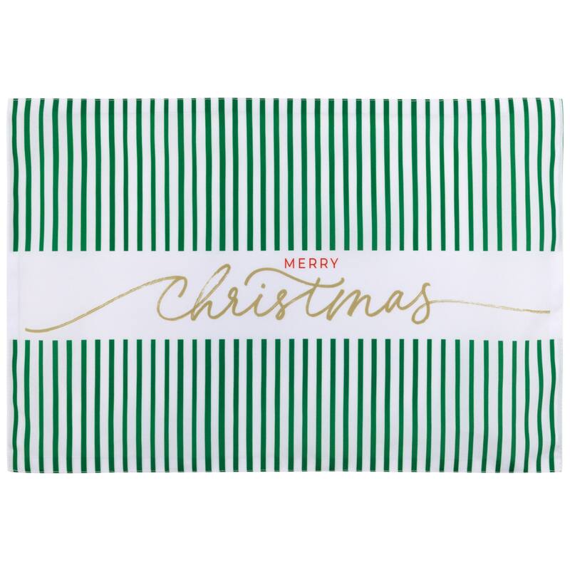 Striped Merry Christmas Rectangular Placemats - 18" - Set of 4