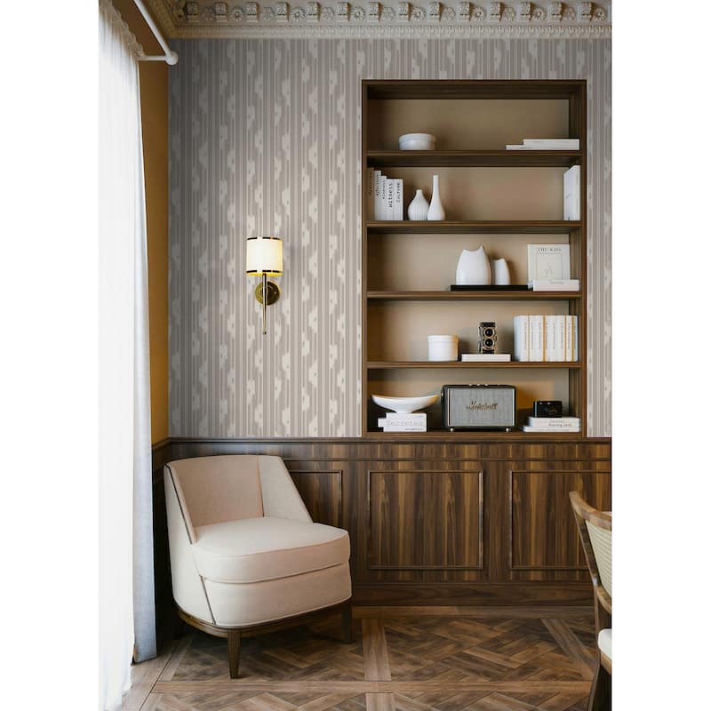 NuWallpaper Waverly Ojai Taupe Peel and Stick Wallpaper - N/A