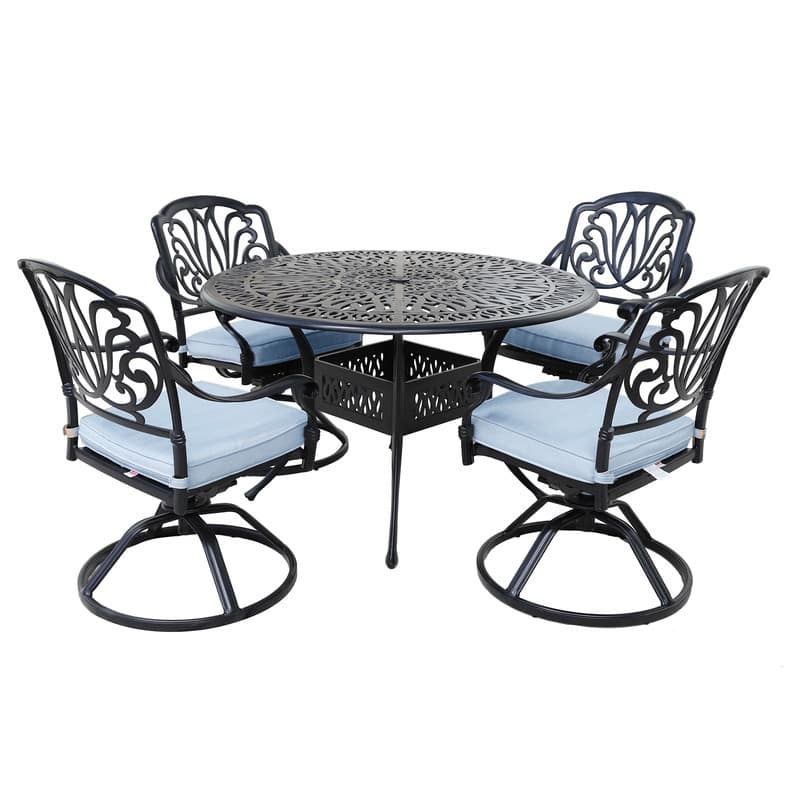 Manasquan 5-piece Gunmetal Aluminum Round Dining Set with Swivel Chairs by Havenside Home