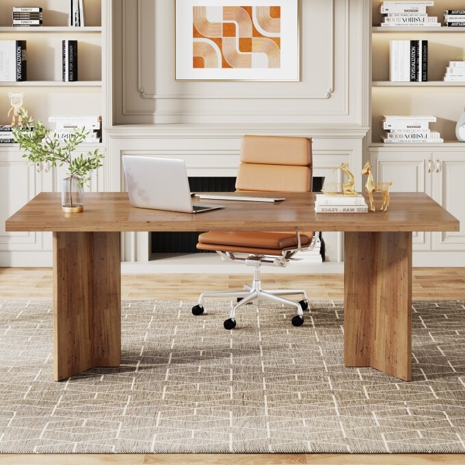 63 Inches Wood Large Executive Office Desk