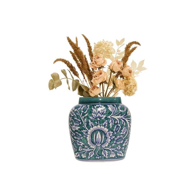 Home&Manor Ceramic Large Green Vase