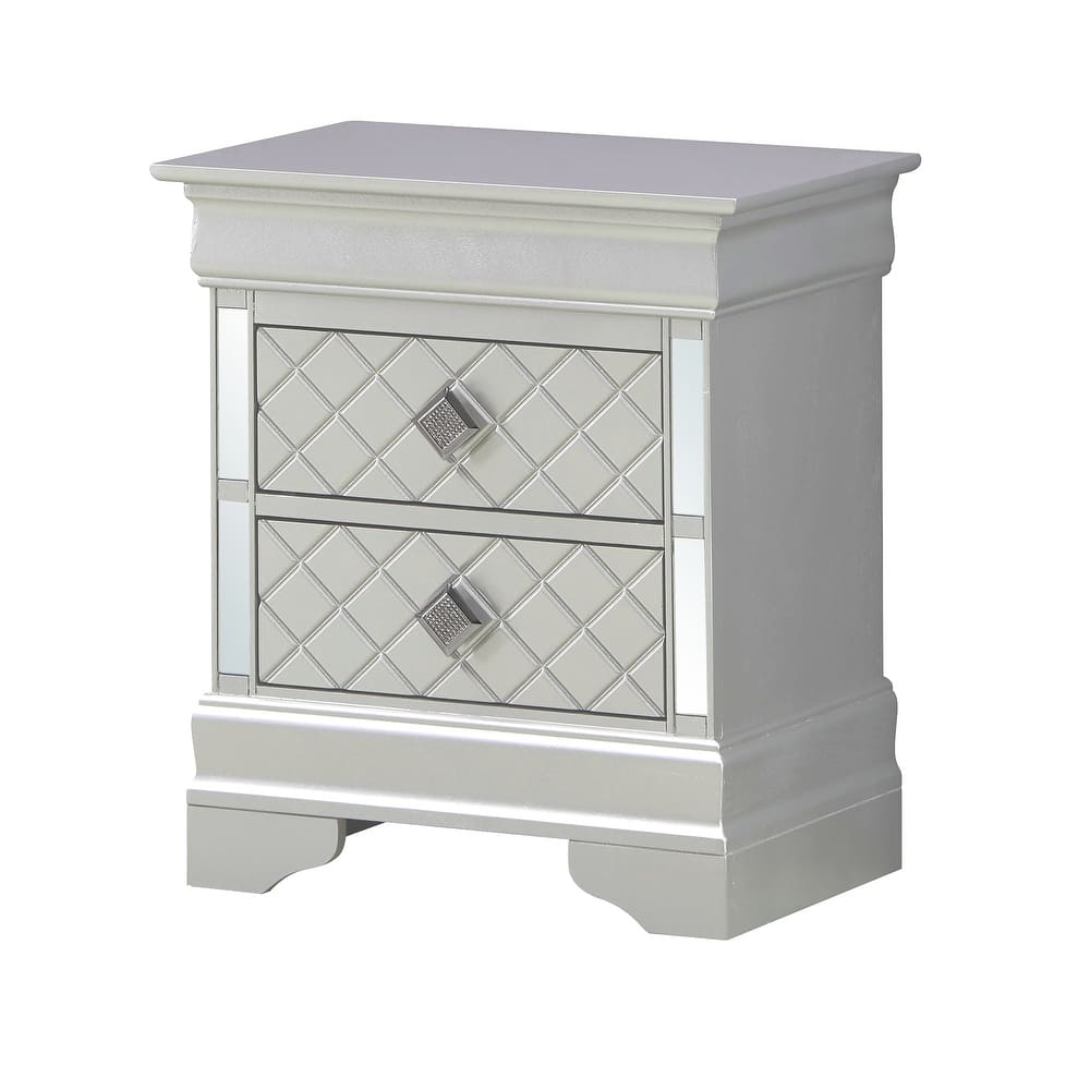 Verona Mirrored Wood 2-drawer Nightstand