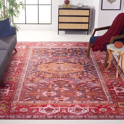 SAFAVIEH Tucson Machine Washable Slip Resistant Henja Traditional Rug