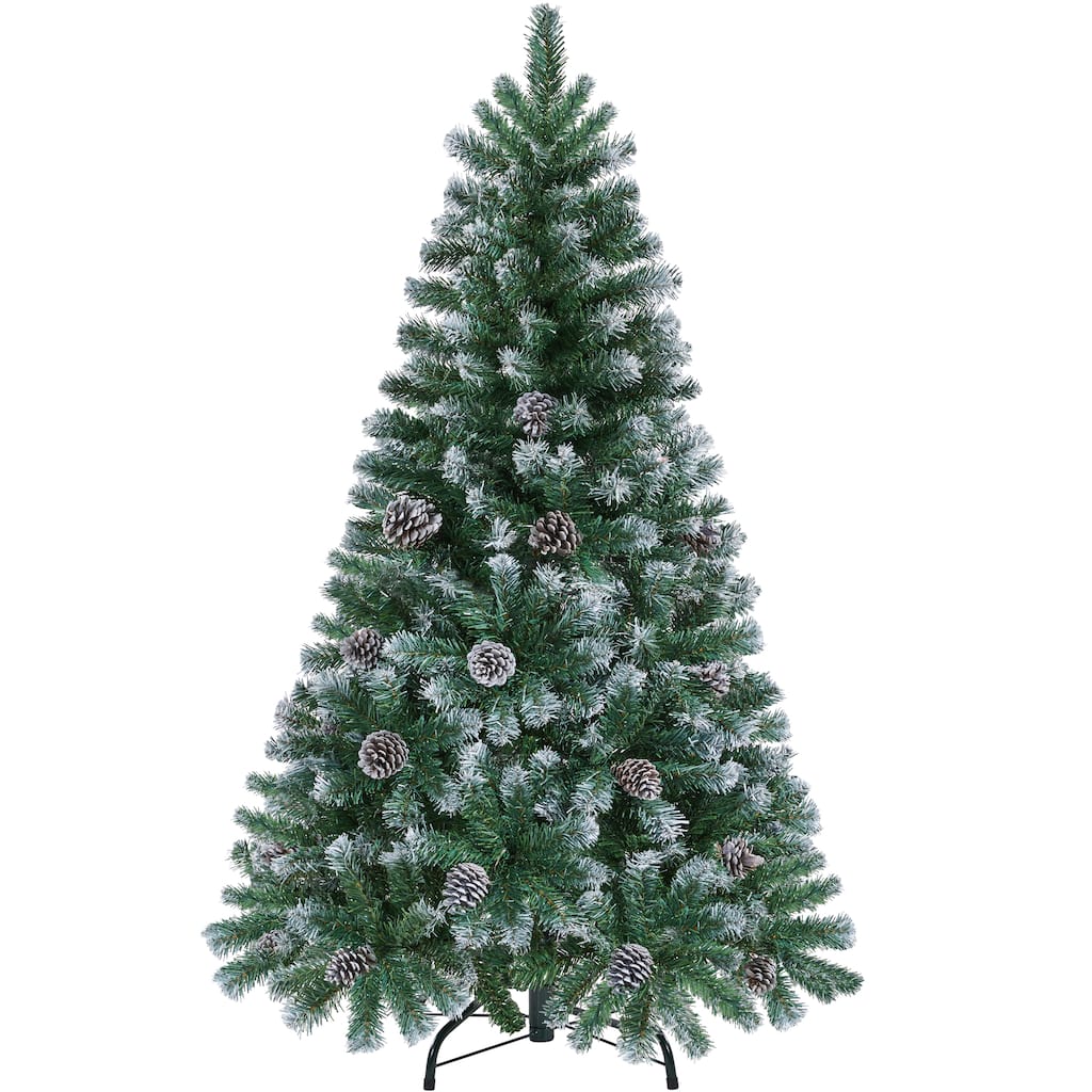 Yaheetech 4.5FT/6FT/7.5FT Pre-decorated Frosted Artificial Christmas Tree