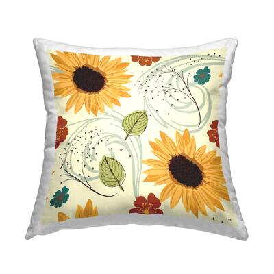 Stupell Industries Warm Sunflower Botanicals Pattern Printed Throw Pillow Design by ND Art