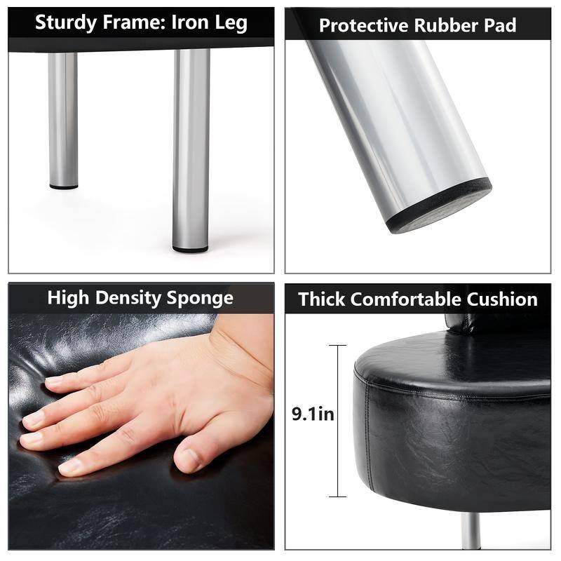 Waiting Room Benches with Backrest, PU leather