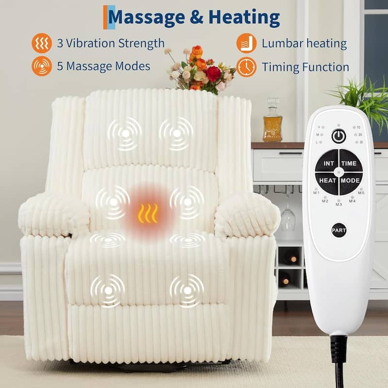 Electric Power Lift Recliner Sofa Chair, Heat and Massage for Living Room, Bedroom