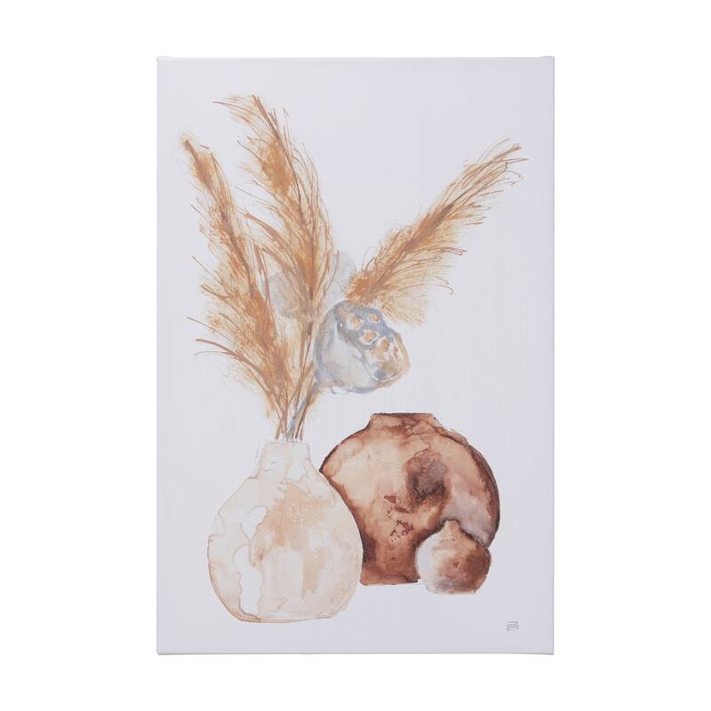 Vase Gray Pods (30 x 45 ) Canvas Art Print - Large
