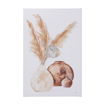 Vase Gray Pods (30 x 45 ) Canvas Art Print