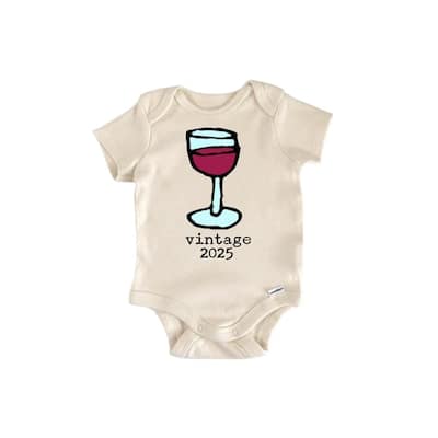 Wine Grapes Vintage - Baby Boy Girl Clothes Infant Bodysuit Funny Cute Newborn