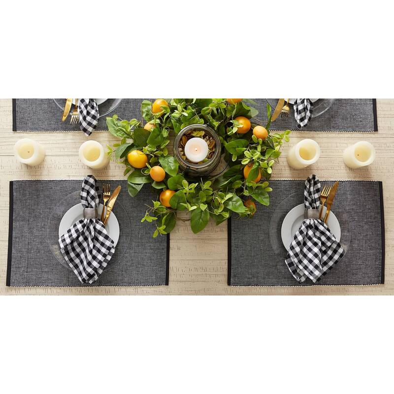 DII Black & White 2-Tone Ribbed Placemat (Set of 6)