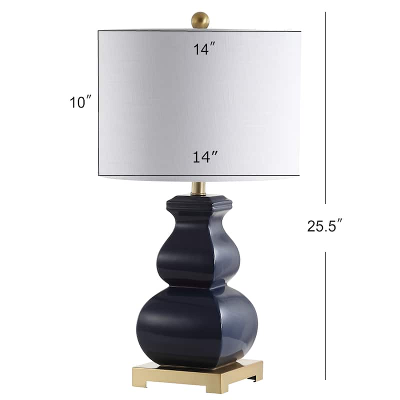 Diana 25.5" Ceramic LED Table Lamp, Navy/Gold by JONATHAN Y