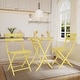 preview thumbnail 3 of 7, 3-Piece Folding Bistro Set, Foldable Patio Furniture Set with Premium Frame, Outdoor Bistro Table and Chairs Set of 2