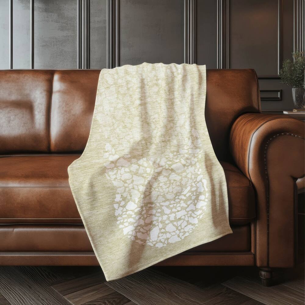 Premium Machine Washable Modern Mosaic Sherpa Throw Blanket