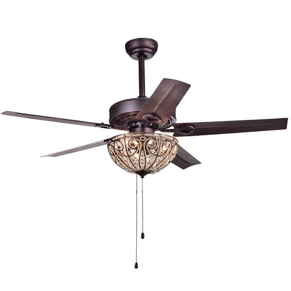 Catalina Bronze 5 Blade 48 Inch Crystal Ceiling Fan Optional Remote On Sale Overstock 10412248