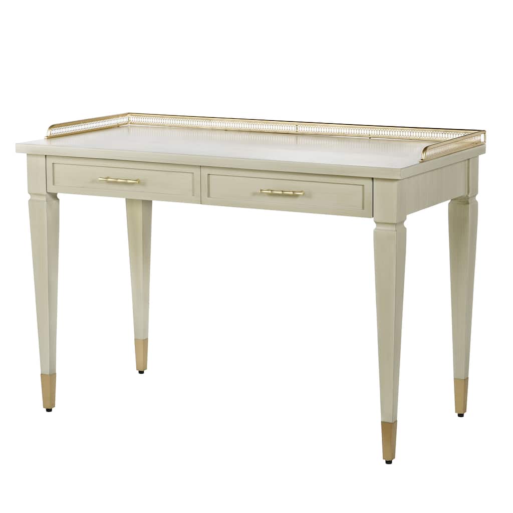 StyleCraft Delacourt 2-Drawer Writing Desk - Gloss Linen