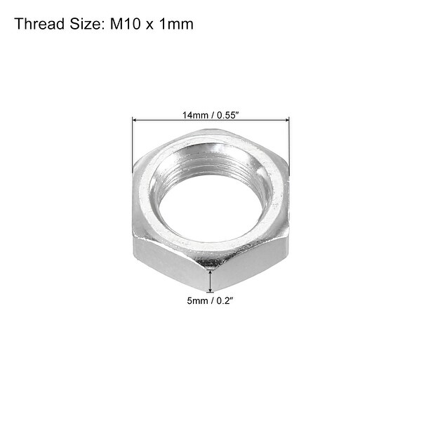 30 écrous Acier Hexagonaux M9x0.75 - Hauteur 2.5mm - Acier Galvanisé - Marque Uxcell