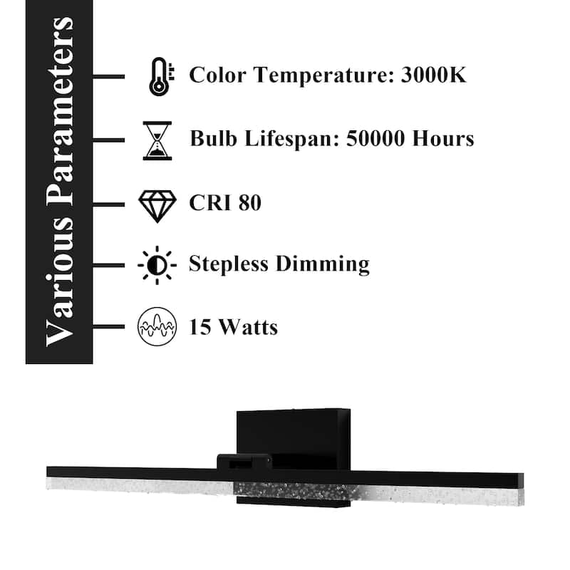 ExBrite Bathroom LED Vanity Wall Light - Black