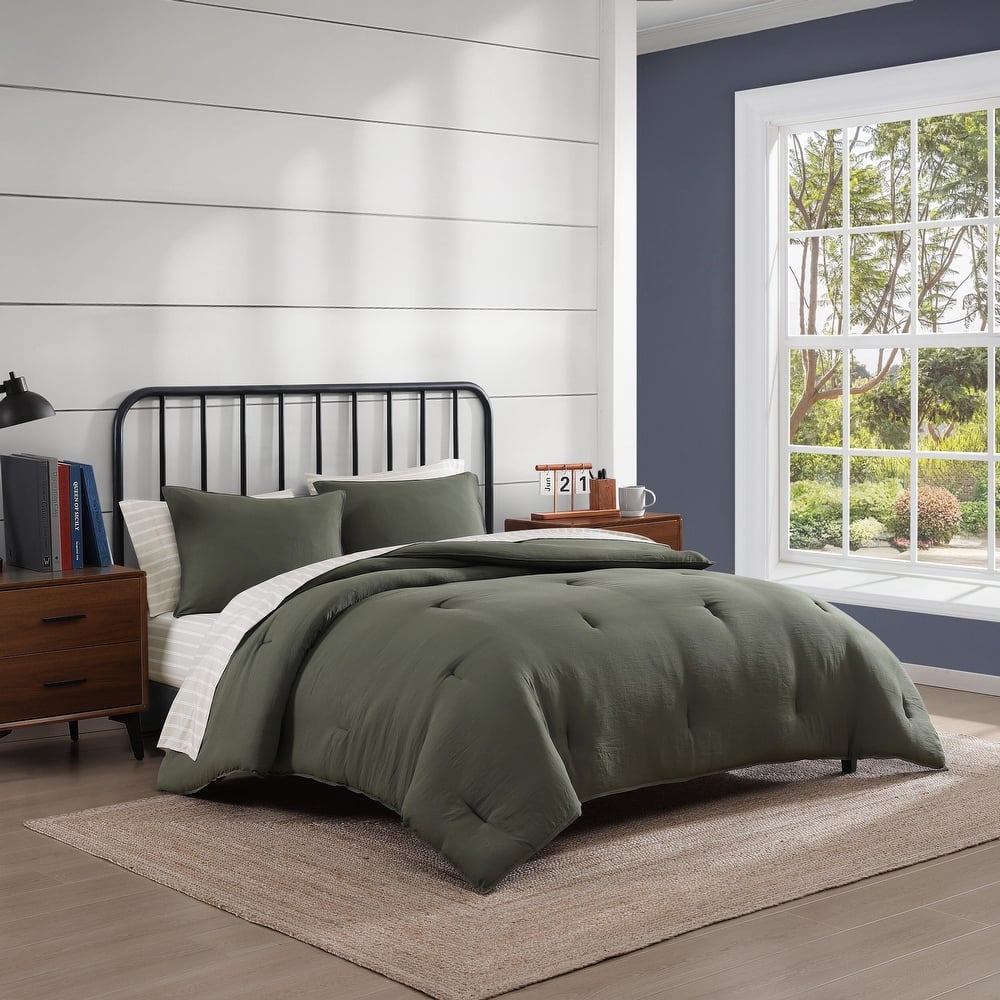 Tommy Hilfiger Solid Reversible Comforter Bonus Set