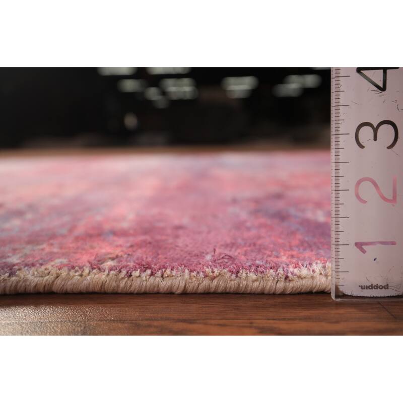 Colorful Abstract Contemporary Rug Hand-Knotted Wool Carpet - 4'8" x 6'7"