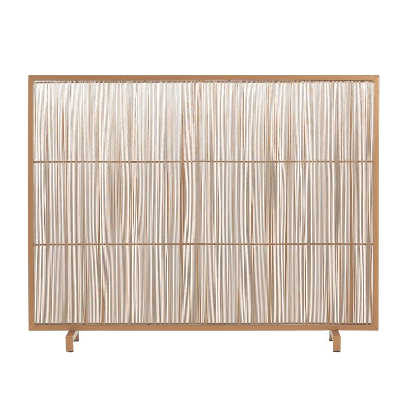 Roomfitters Willow 1-Panel Iron Fireplace Screen with Vertical Bar Design