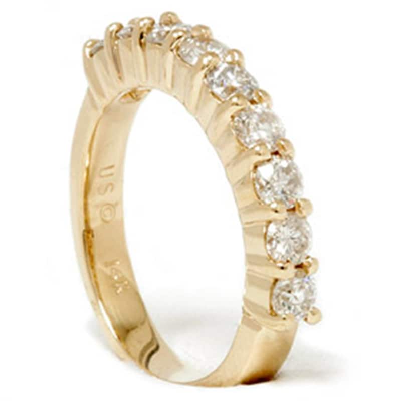 1ct Diamond Wedding Ring Yellow Gold Ring Band