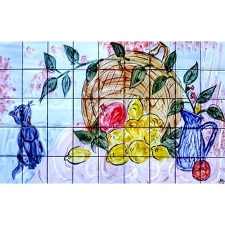 36in x 20in Kitchen Backsplash 45pc Mosaic Tile Ceramic Wall Mural ...