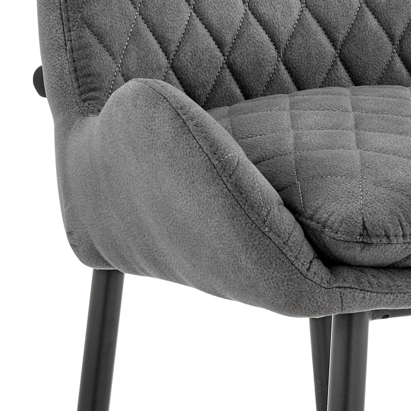 31" Seat Height Charcoal Upholstered Bar Chair with Full Back and Footrest Metal Frame for Kitchen - 42"H x 20"W x 21"D