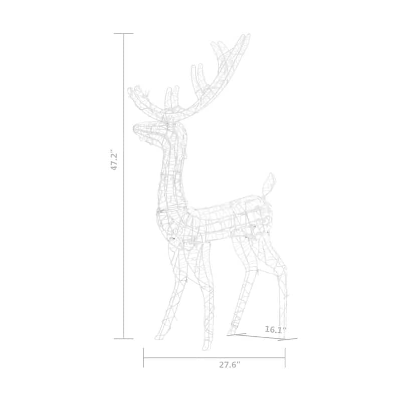Outdoor Reindeer Christmas Decoration, 140 Cool White LED Lights - Cool White