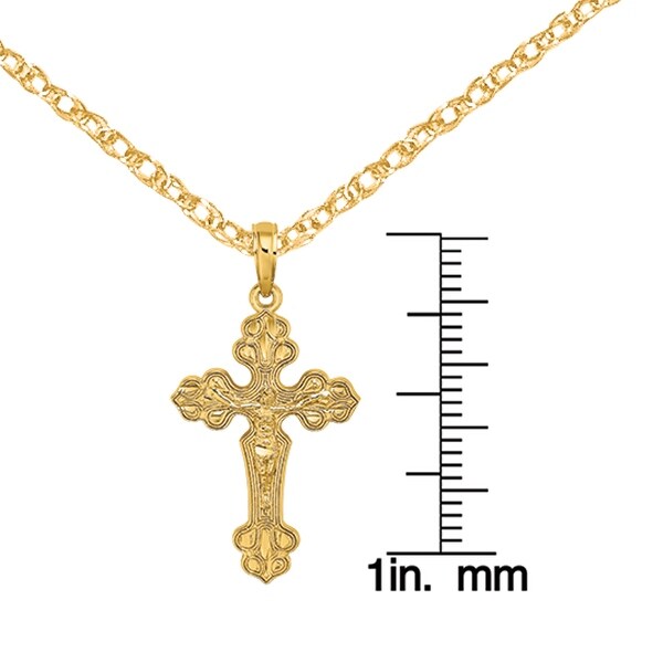14K White Gold Themed Jewelry Pendants & Charms Solid 12 mm 24 mm Hollow Cross Pendant