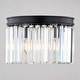 preview thumbnail 10 of 9, Allerton 3-Light Matte Black Modern Drum Flush Mount Lighting Fixture, Clear Crystal Prisms Shade Low Ceilings, Kitchen