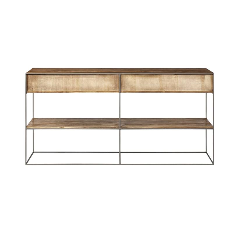 HomeRoots 63" Brown Solid Wood Two Drawer Sideboard - 15' X '30.7' X '63