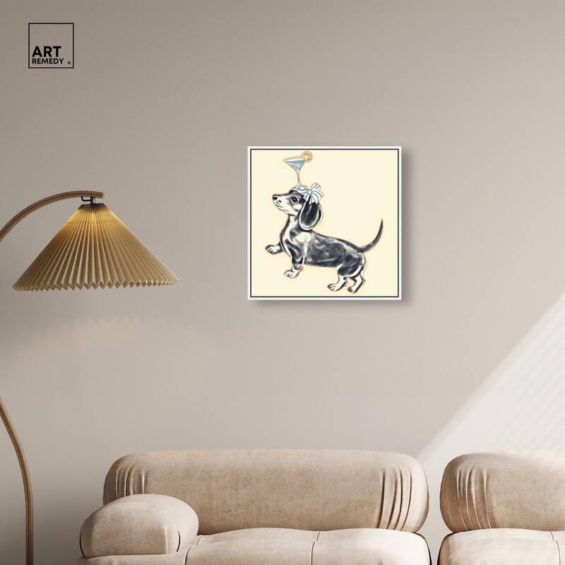 Martini Pup I Canvas by Art Remedy