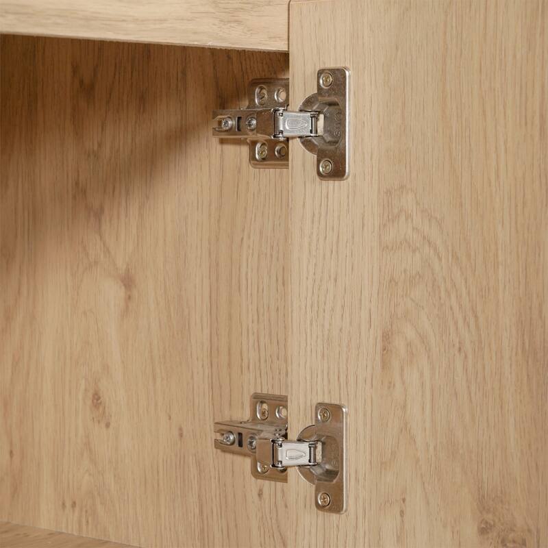 TV Stand with Adjustable Middle Shelf - Dual Soft Close Storage Doors