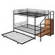 preview thumbnail 4 of 12, Black Twin over Full Metal Bunk Bed with Trundle and Lateral Storage