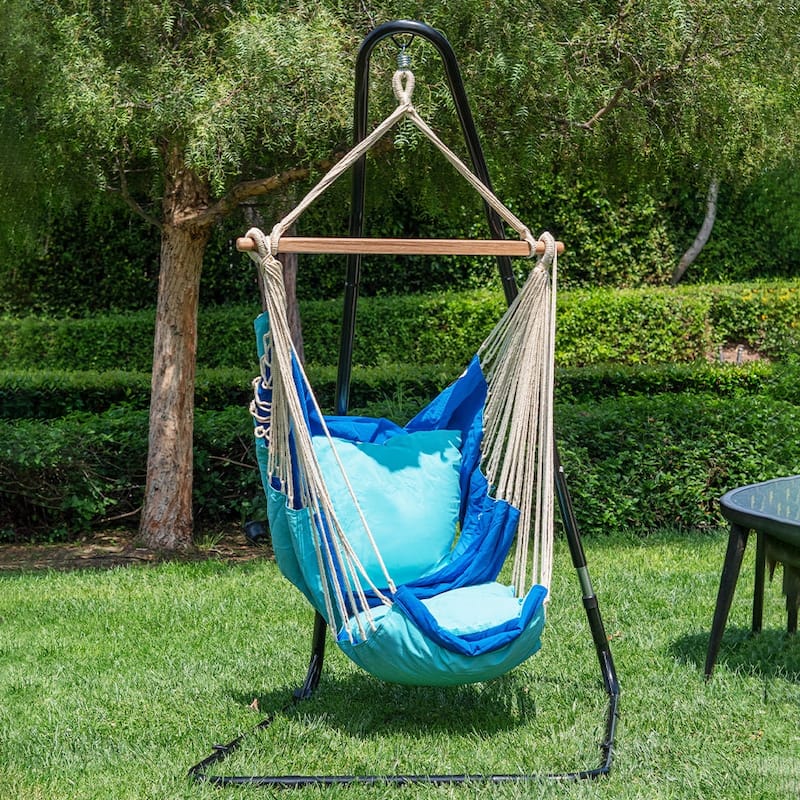 Sereno Hammock Chair Hanging Porch Swing Indoor Outdoor Lounger for Bedroom & Patio - 78 x 47 in