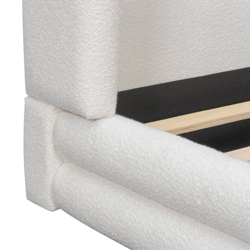 Christopher Knight Home - Arlette Modern Boucle Upholstered Bed Frame with Thick Wingback Headboard