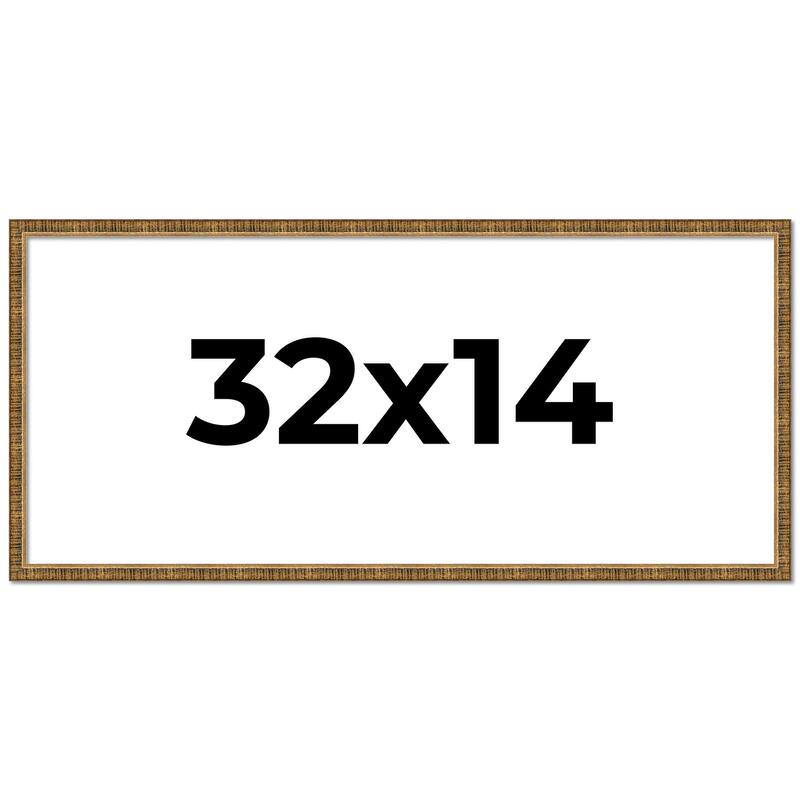32x14 Frame Gold Solid Wood Picture Frame - Complete Modern Photo