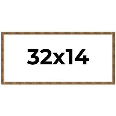 32x14 Frame Gold Solid Wood Picture Frame - Complete Modern Photo