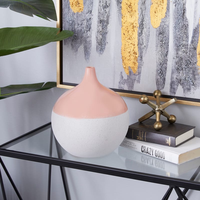 Pink Ceramic Modern Vase 10 x 9 x 9 - 9 x 9 x 10Round