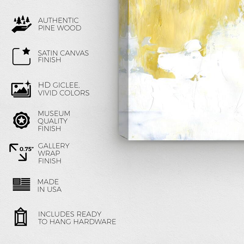 Wynwood Studio Canvas Abstract The Key White and Metallic Gold Modern & Contemporary Wall Art Canvas Print